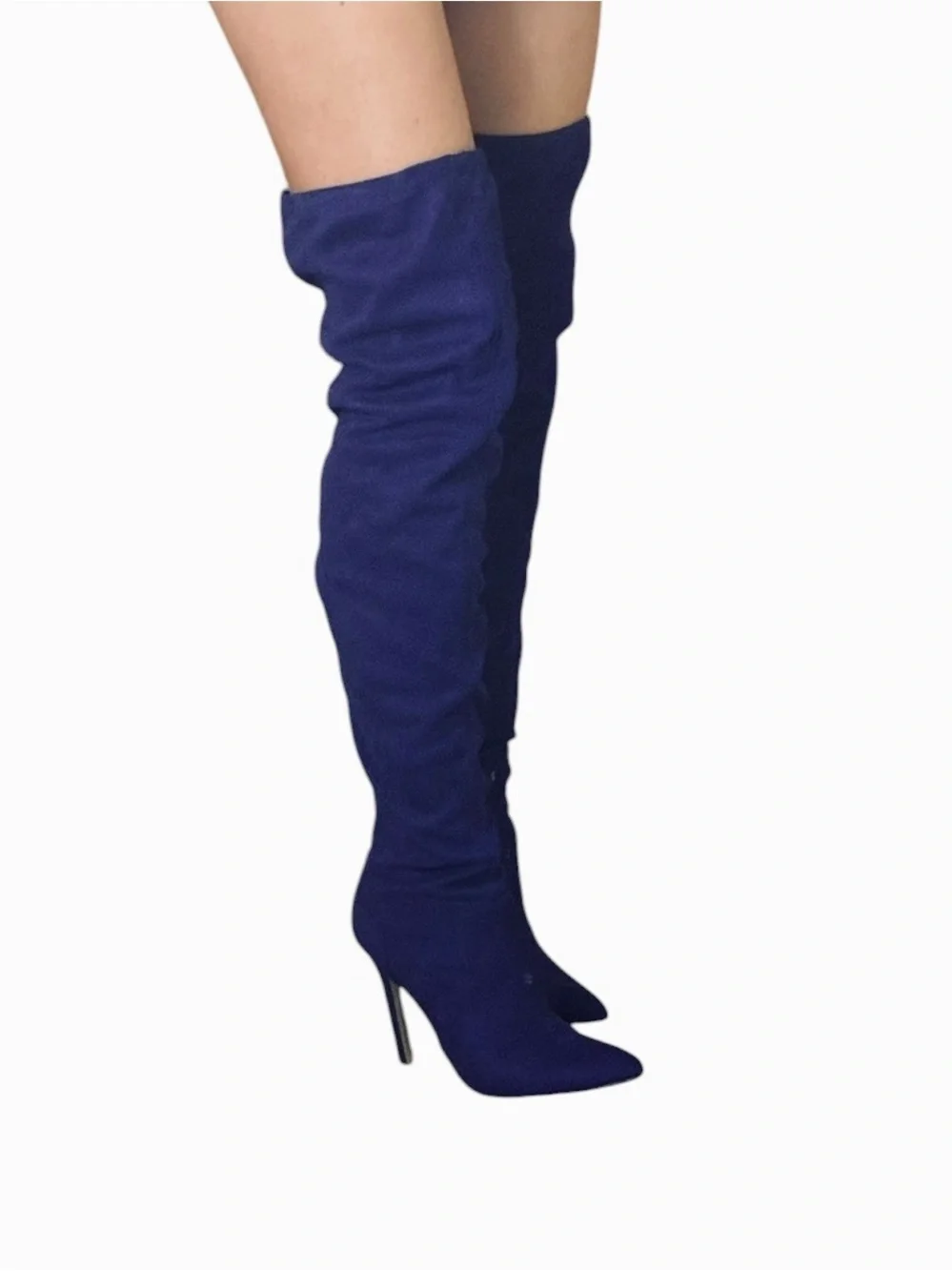 New Over-the-Knee Purple Suede Boots
